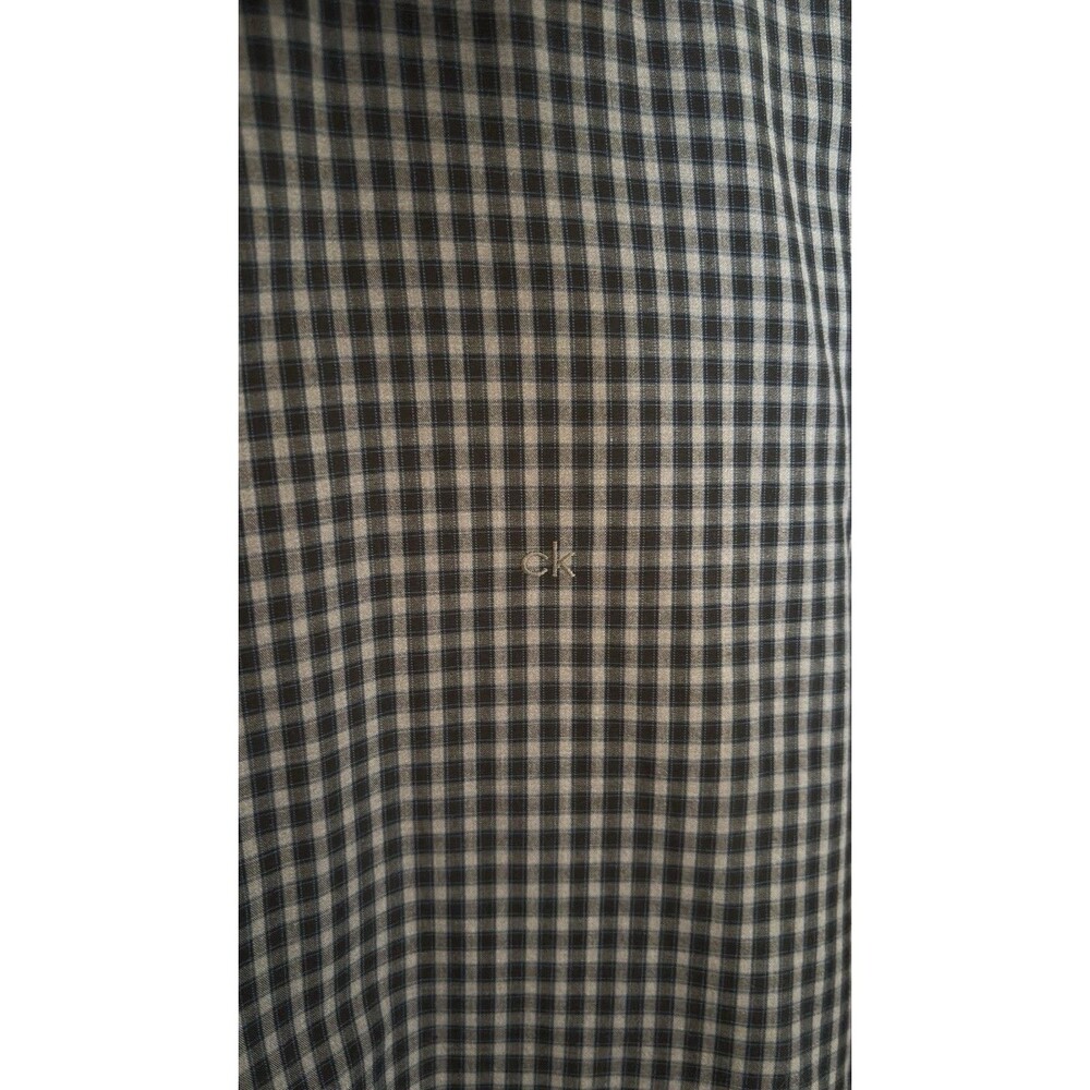 Calvin Klein Regular Fit Button Down Checkered Dress Shirt Black/Grey Size‎ Med - Picture 4 of 8